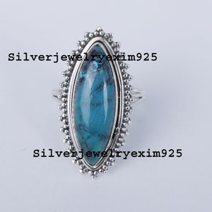 Chrysocolla Statement Ring: Handmade 925 Sterling Silver Jewelry