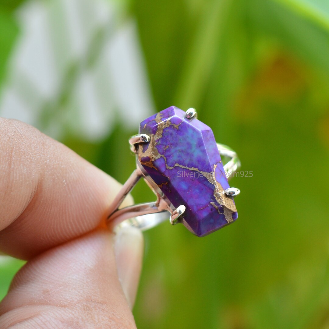 Turquoise Ring Mens Turquoise Ring 10x17 Mm Coffin Turquoise Etsy