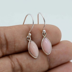 Real Pink Opal Earrings, 925 Sterling Silver Earrings, Girls Pink Opal Earrings, Dangle Drop Earrings, Wedding Earrings, Opal Jewelry