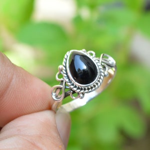 Black Onyx Ring | 925 Sterling Silver Ring | Handmade Silver Ring | Gemstone Ring | December Birthstone | Promise Ring | Gift For Her