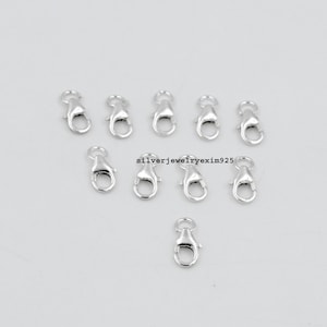 Italian 925 Sterling Silver Lobster Claw Clasps: Jewelry Making Supplies (8mm, 10mm)