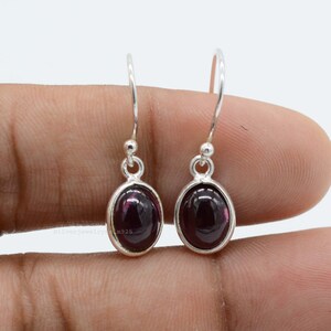 Granat Ohrringe, Januar Birthstone, 925 Sterling Silber Ohrringe, zierliche Ohrringe, Tropfen Ohrringe, Frauen Ohrring, Hochzeitsgeschenke, Boho Schmuck