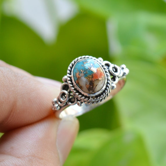 Copper and shop turquoise ring