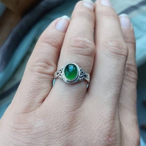 Green Onyx Ring | 925 Sterling Silver Ring | Gemstone Ring | Women Rings | Gemstone Ring | December Birthstone | Dainty Rings | Gift for Her