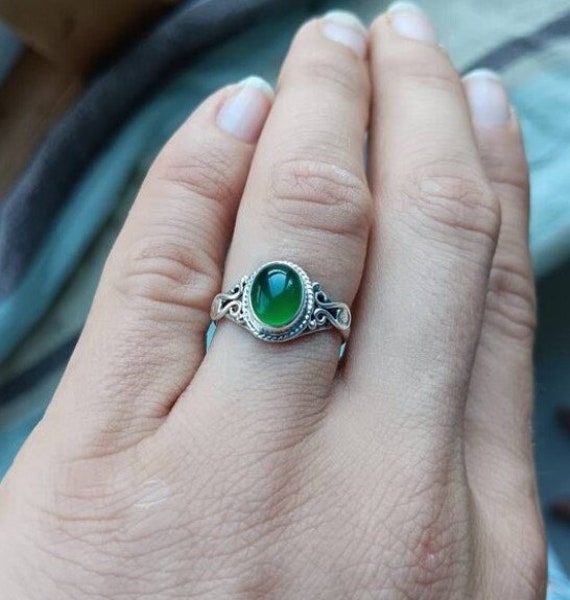 Buy Green Onyx Ring 925 Sterling Silver Ring Gemstone Ring Women