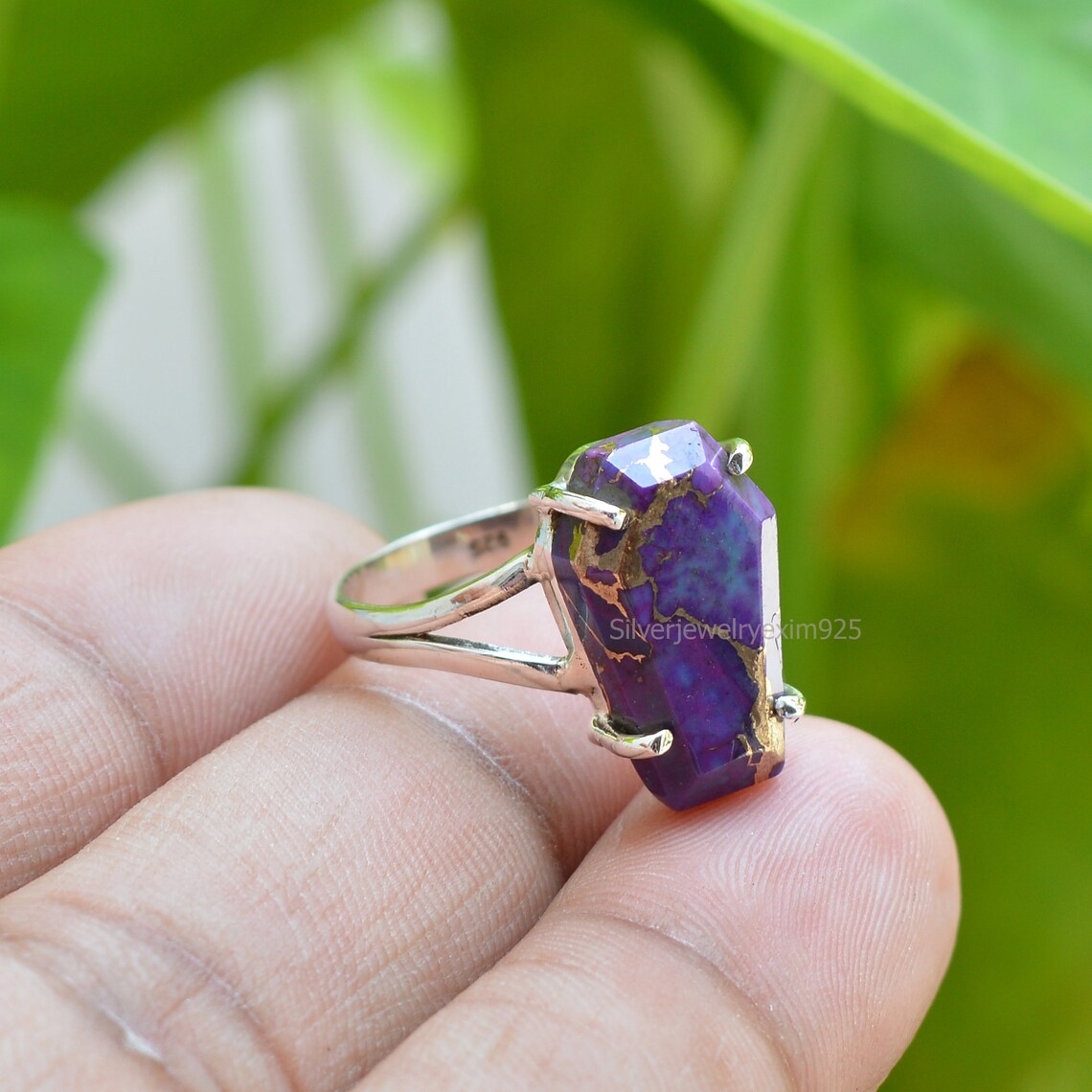 Turquoise Ring Mens Turquoise Ring 10x17 Mm Coffin Turquoise Etsy