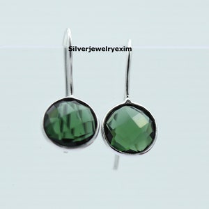 Green Tourmaline Earrings, Handmade Silver Earrings, Birthstone Earrings, Girls Green Tourmaline Earrings, Earrings For Women, Drop Earrings