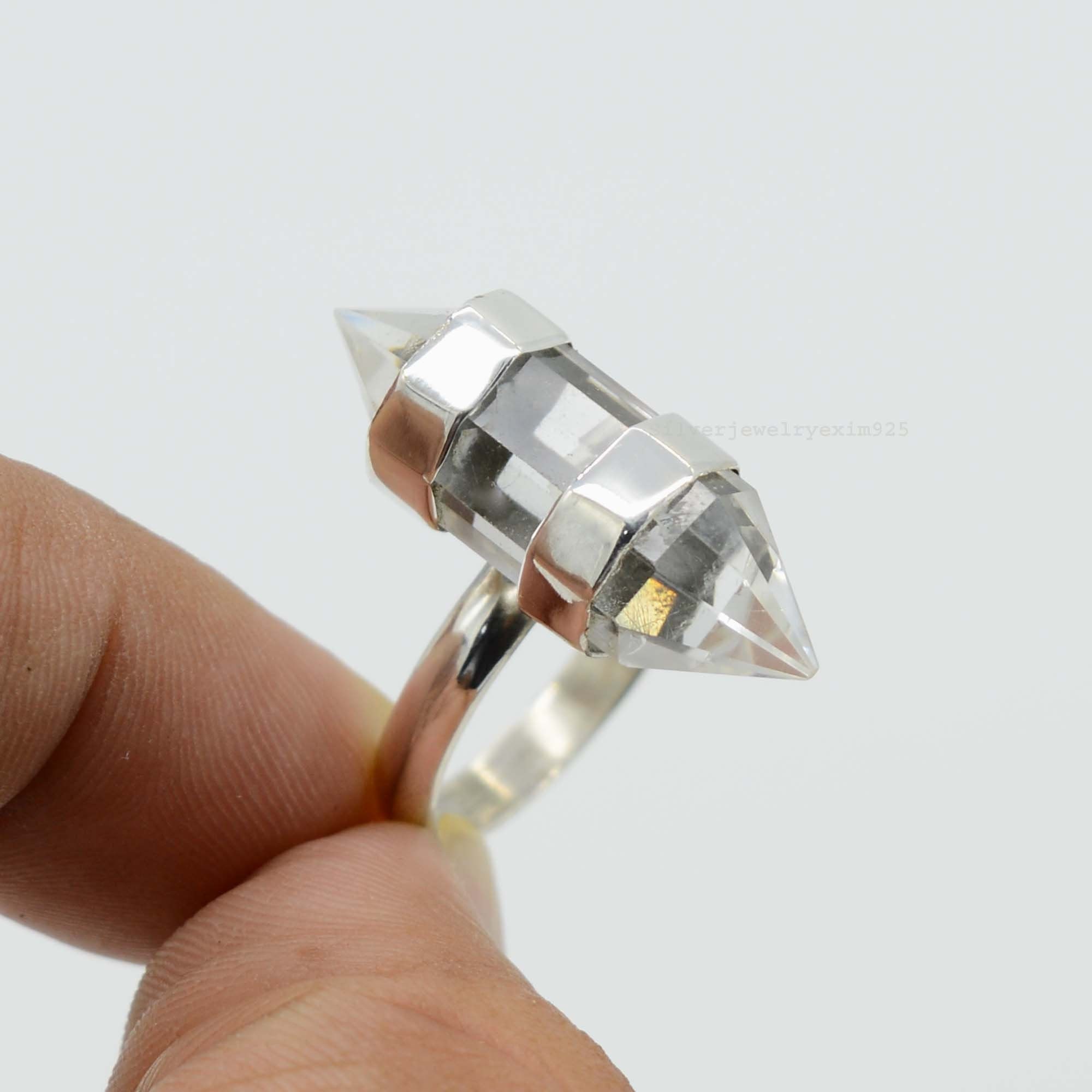 Raw Crystal Ring, Large Statement Clear Crystal Quartz Ring Gold Plate –  Love, Lily and Chloe