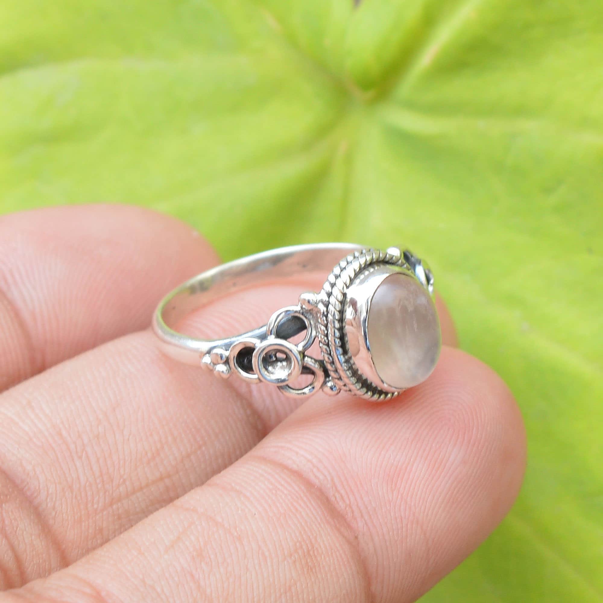 Rose Quartz Ring, 925 Sterling Silver Ring, Gemstone Ring