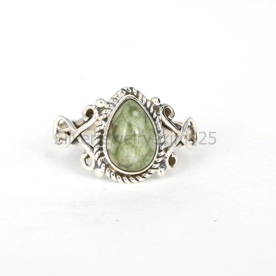 Handmade Rain Forest Jasper Ring: 925 Sterling Silver Wedding Jewelry