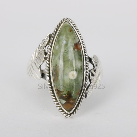 Rain Forest Jasper Ring, Handmade Ring, Statement Ring, Ajooba