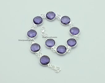 Iolite Gemstone Bracelet: 925 Sterling Silver Women's Jewelry