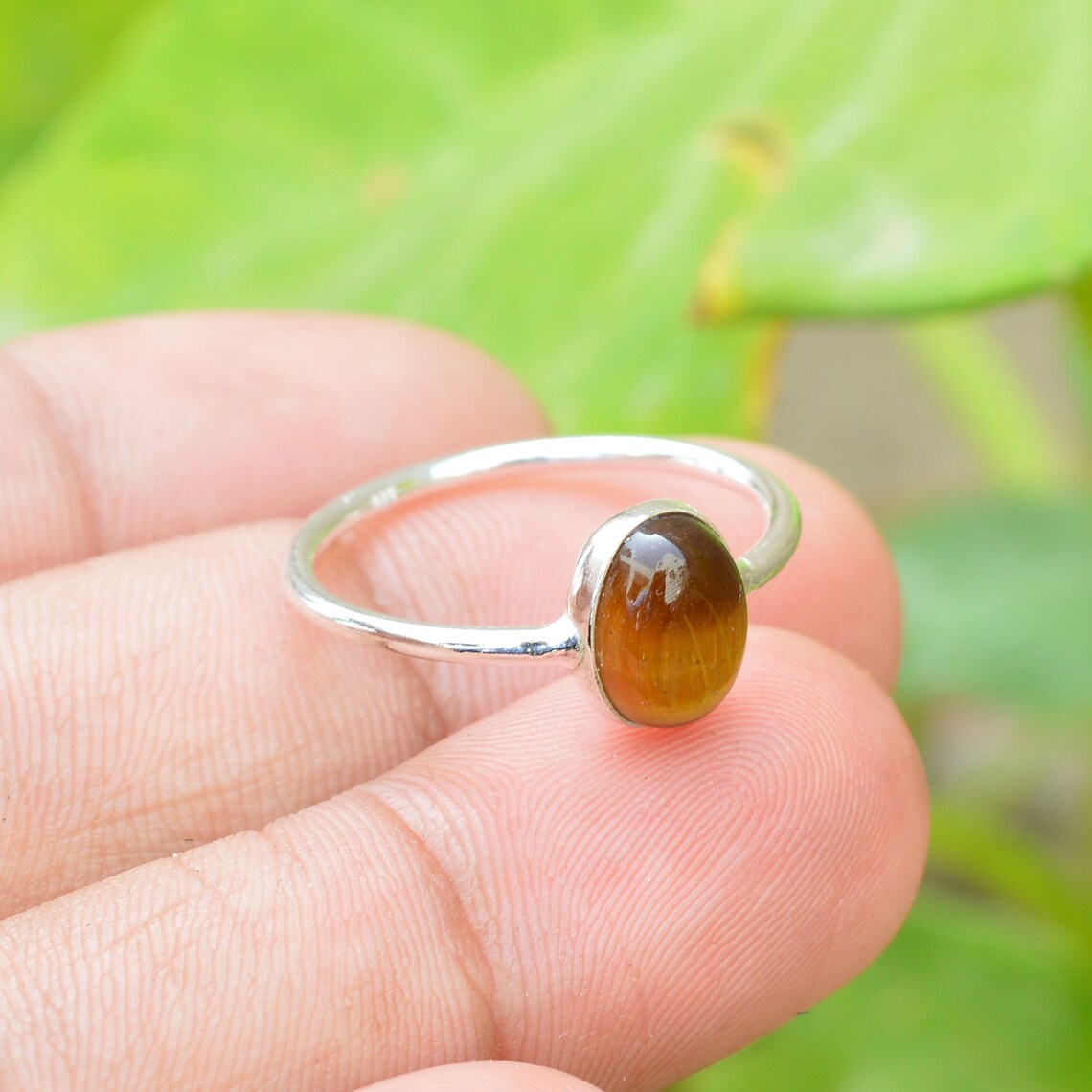 Tiger Eye Ring Mens Tiger Eye Ring 7x9 Mm Oval Tiger Eye Etsy