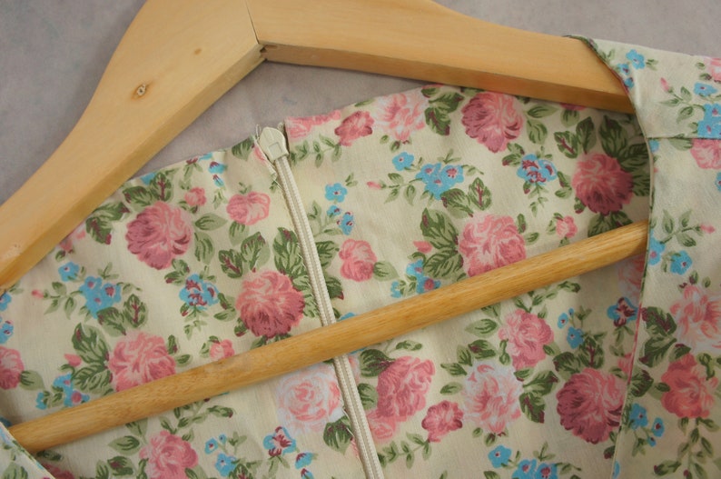 Vintage Hand-Made Floral A-Line Dress Size Medium Oversized Tent Style