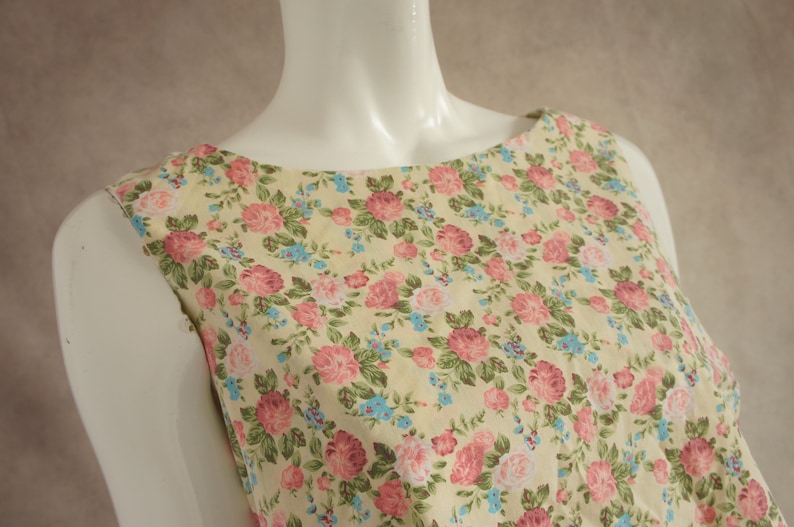 Vintage Hand-Made Floral A-Line Dress Size Medium Oversized Tent Style