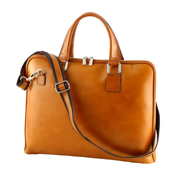 Genuine Leather Women's Briefcase - 4022 - Honey