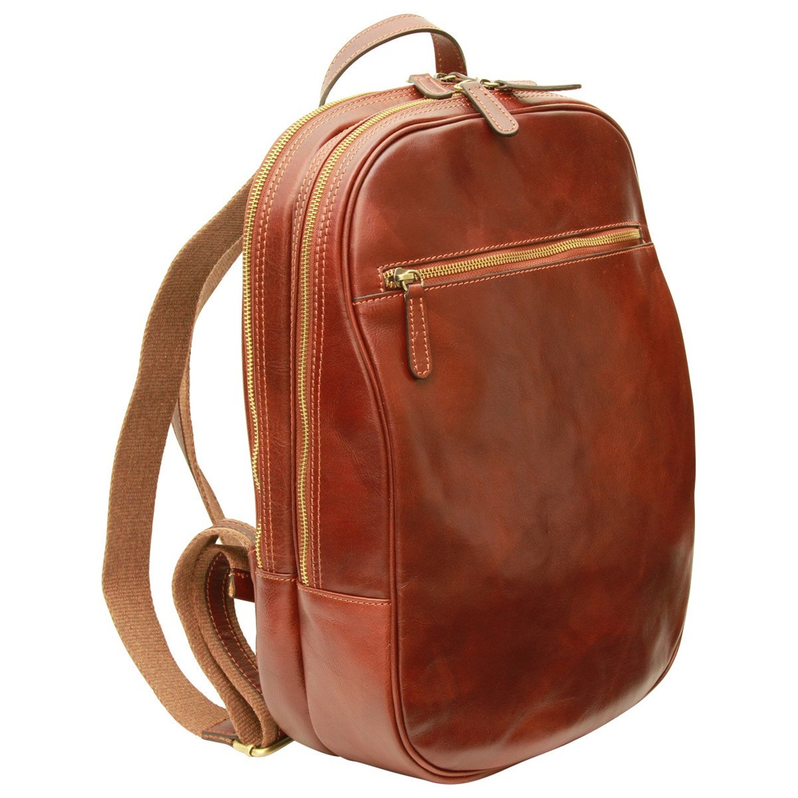 Genuine Leather Backpack TLB4080 Luxury Leather Bags Toscana Brown Etsy