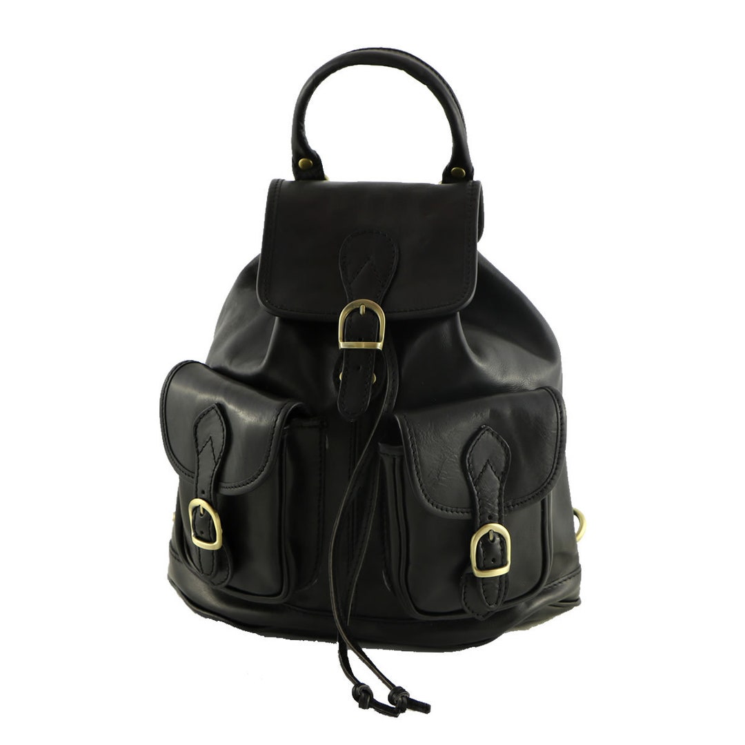 Leather Backpack 0001 Luxury Black - Etsy