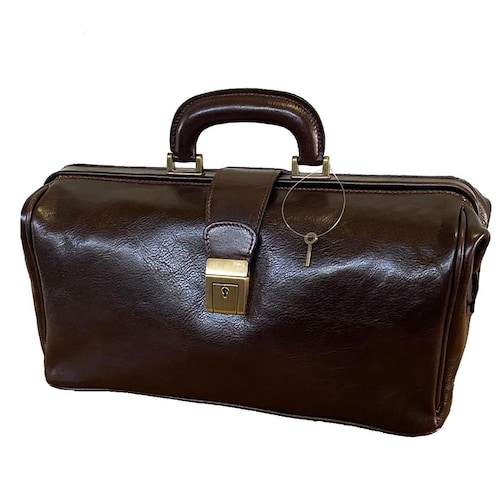 Medical Bag Leather 5002 Luxury Brown Etsy