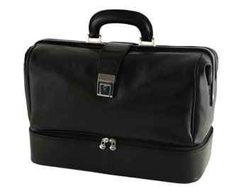 Medical Bag Leather - 5002 - Luxury - Black
