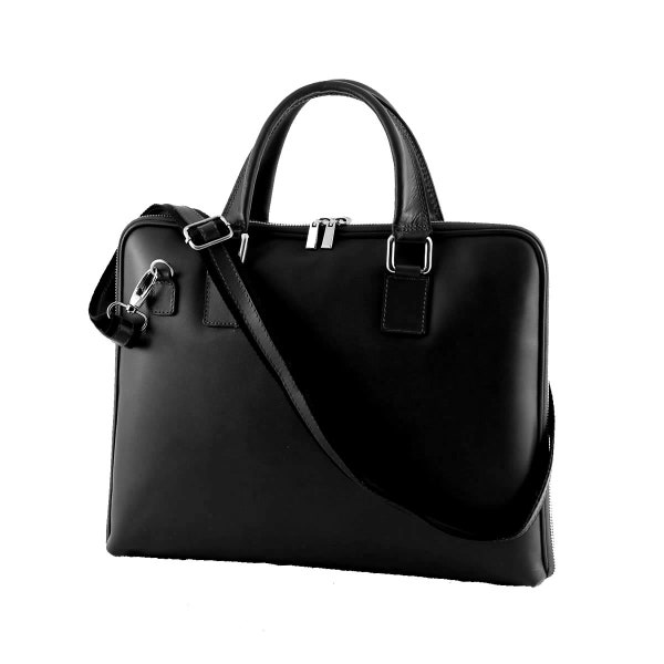 Genuine Leather Women's Briefcase - 4022 - Black