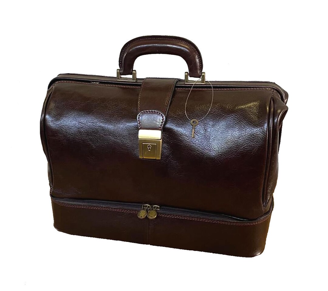 Medical Bag Leather 5002 Luxury Dark Brown - Etsy