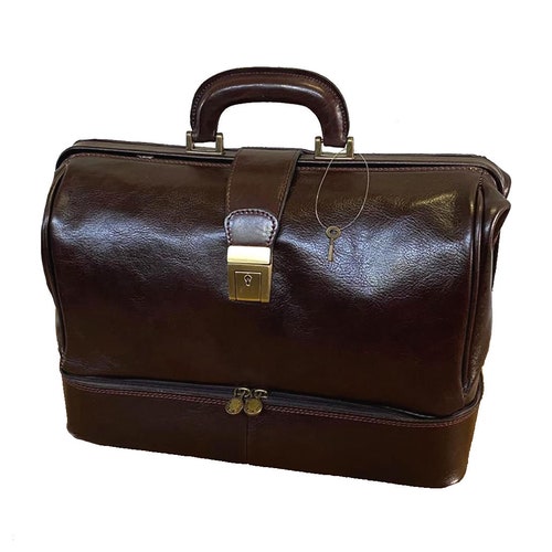 Medical Bag Leather 5002 Luxury Brown Etsy