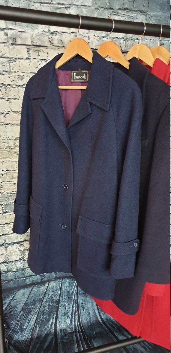 Vintage HARRODS New Wool Weatherproof Coat, UK Siz