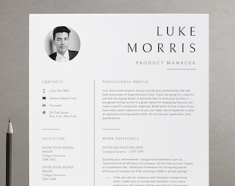 Instant Download Professional Resume Template for MS Word | Reference page and Cover letter included | Engineer, Nurse, Teacher Resume CV