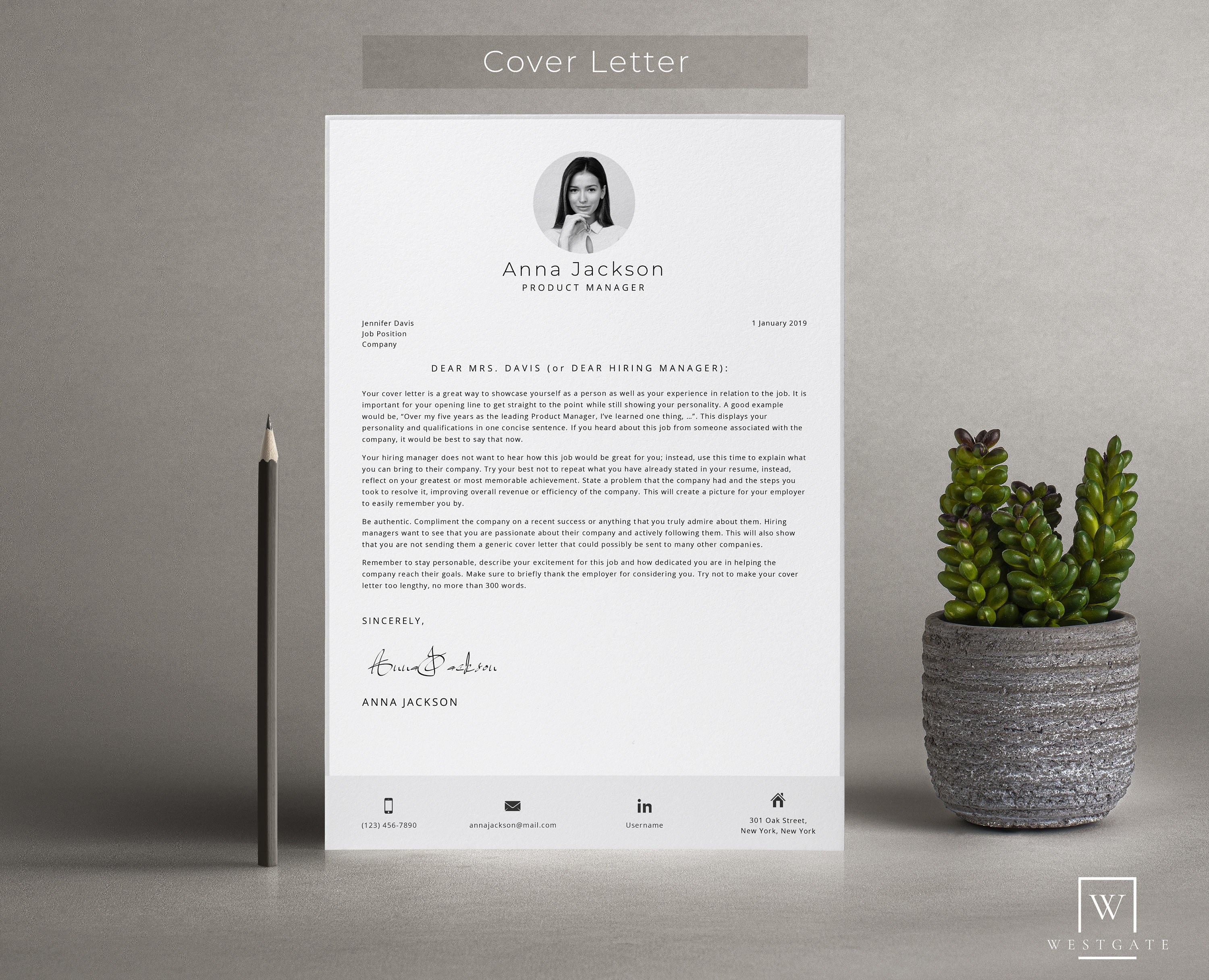 4 Page Resume Template Cover Letter and References Template for MS Word ...