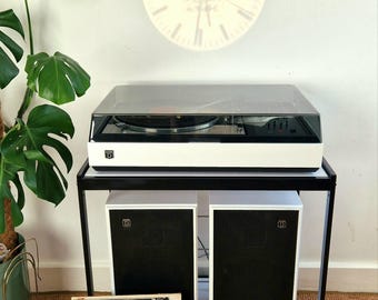 Tocadiscos Lenco GL75 Dynatron HFC-56, color blanco, de 1972, sistema de alta fidelidad y carrito