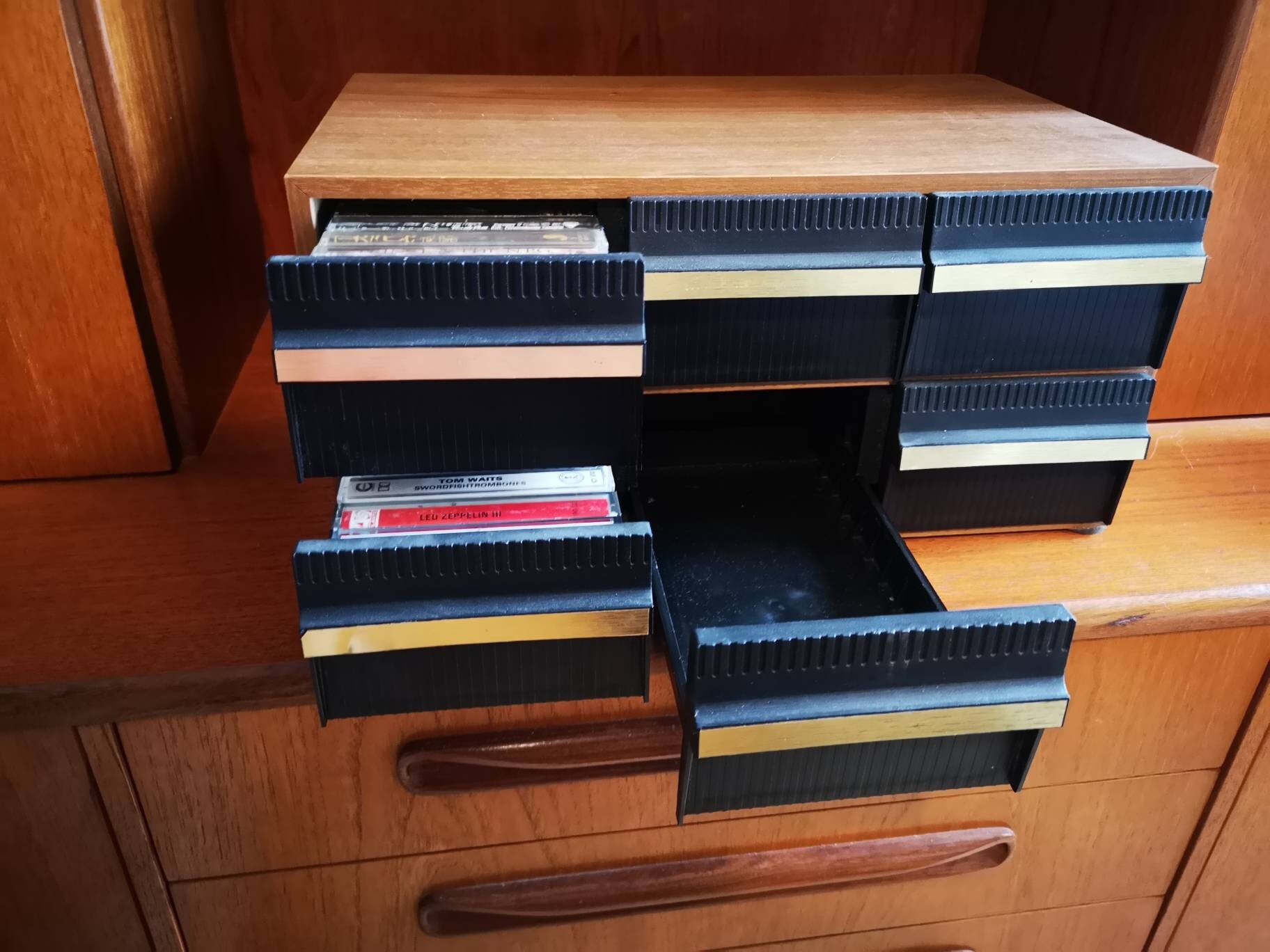 Vintage Vhs Cassette Tape Storage Drawers Drawer Holds Cassettes