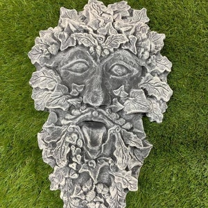 Dipped Latex Mould to make Green man wall plaque Garden Ornament suitable for Concrete or Plaster of Paris