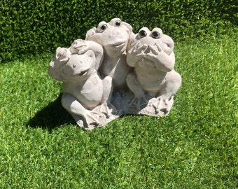 Dipped Latex Mould to make 3 Wise Frogs suitable for Concrete or Plaster of Paris