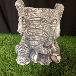 Dipped Latex Mould to make Elephant planter ornament suitable for Concrete or Plaster of Paris