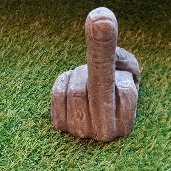 Dipped Latex Mould to make One finger salute ornament suitable for Concrete or Plaster of Paris