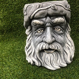 Dipped Latex Mould to make Green-man planter ornament suitable for Concrete or Plaster of Paris