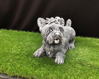 Dipped Latex Mould to make Yorkshire Terrier Dog ornament suitable for Concrete or Plaster of Paris