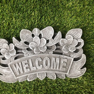 Dipped Latex Mould to make Welcome wall plaque  ornament suitable for Concrete or Plaster of Paris