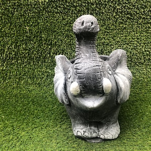 Dipped Latex Mould to make Elephant planter (Trunk up) ornament suitable for Concrete or Plaster of Paris