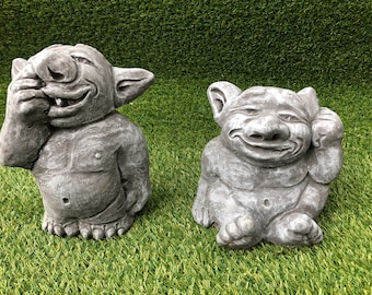 Dipped Latex Mould to make Trolls (Ear and nose picking) ornament suitable for Concrete or Plaster of Paris