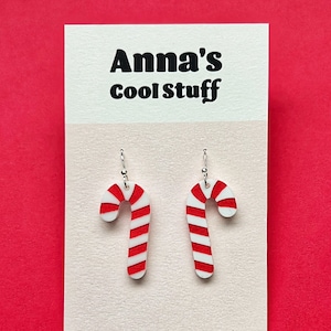 Candy cane earrings, teacher gift, ugly sweater, Christmas, holiday, party earrings
