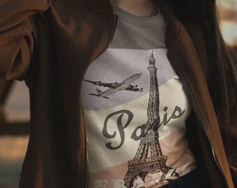 Paris Eiffel Tower Tee, Vintage Travel T-Shirt