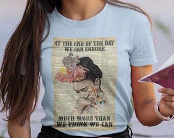 Frida Kahlo Inspirational Quote Tee Frida Flower Short Sleeve Tee