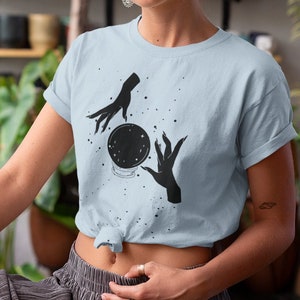 Crystal Ball Witching Hour Tee Unisex Stars Galaxy Short Sleeve Tee