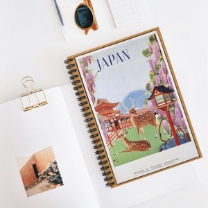 Japan Herten Notitieboek Cadeaukaart Spiraal Notitieboek - Gelinieerd Japans notitieboekje met schoonheidsintentie