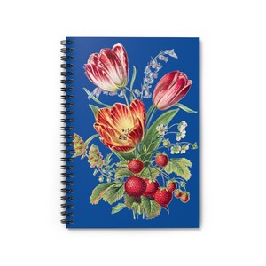 Aardbei Tulpen Notitieboekje Grafiek Spiraal Notitieboekje - Gelinieerd Tulp Berry Intentie Notitieboekje