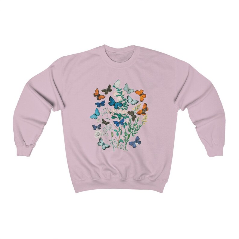 Vintage Butterfly Bouquet Unisex Flowers Heavy Blend Crewneck Etsy