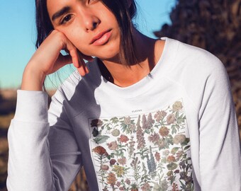 Botanical Flowers Sweatshirt - Vintage Floral Crewneck