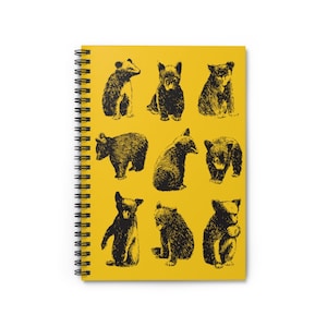 Bear Cubs Baby Bear Notitieboekje Grafiek Spiraal Notitieboekje - Gelinieerd Lijn Bosbeer Intentie Notitieboekje